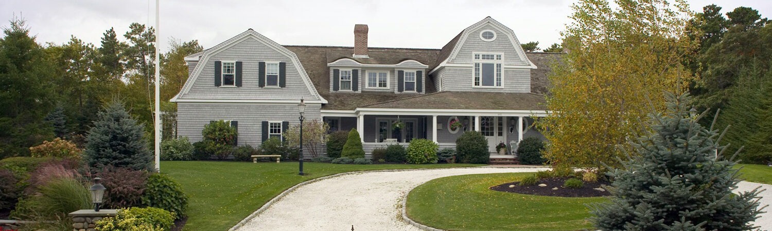 Spacious gray shingle house